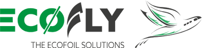 Ecofly logo -  Ecofly biztonsági böröndfólió logója szárnyas repülőgéppel
